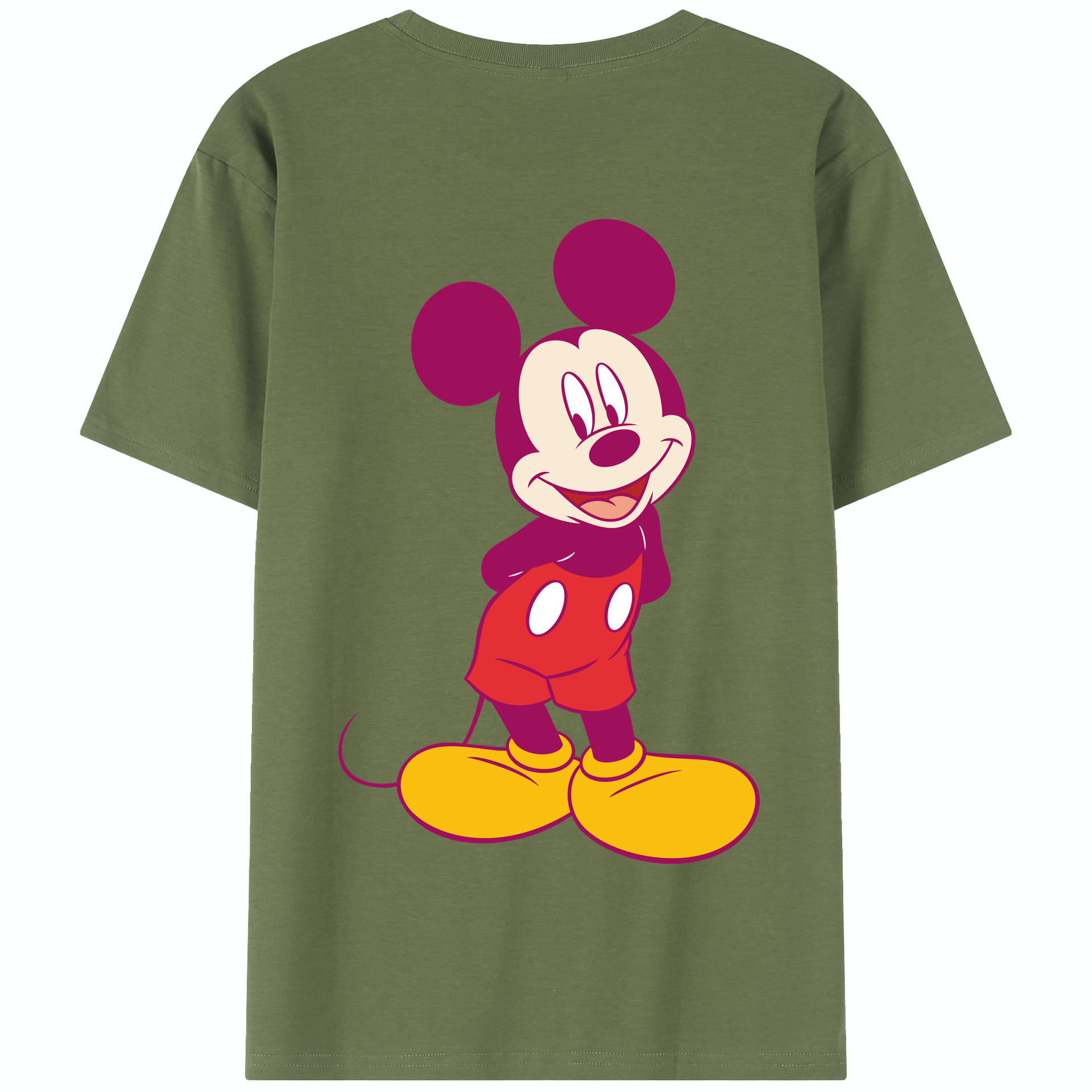 （画像用） ミッキーマウス Mickey Mouse 綿100％半袖Tシャツ（背面プリント）